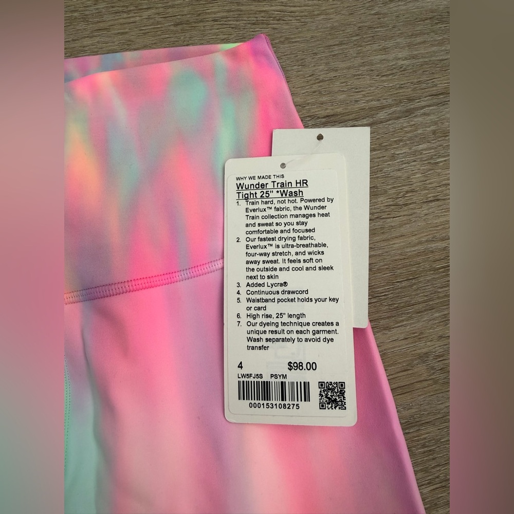 Lululemon Women’s Wunder Train High-Rise Tight 25" Psychedelic Wash Multi Size 4 - Picture 6 of 12